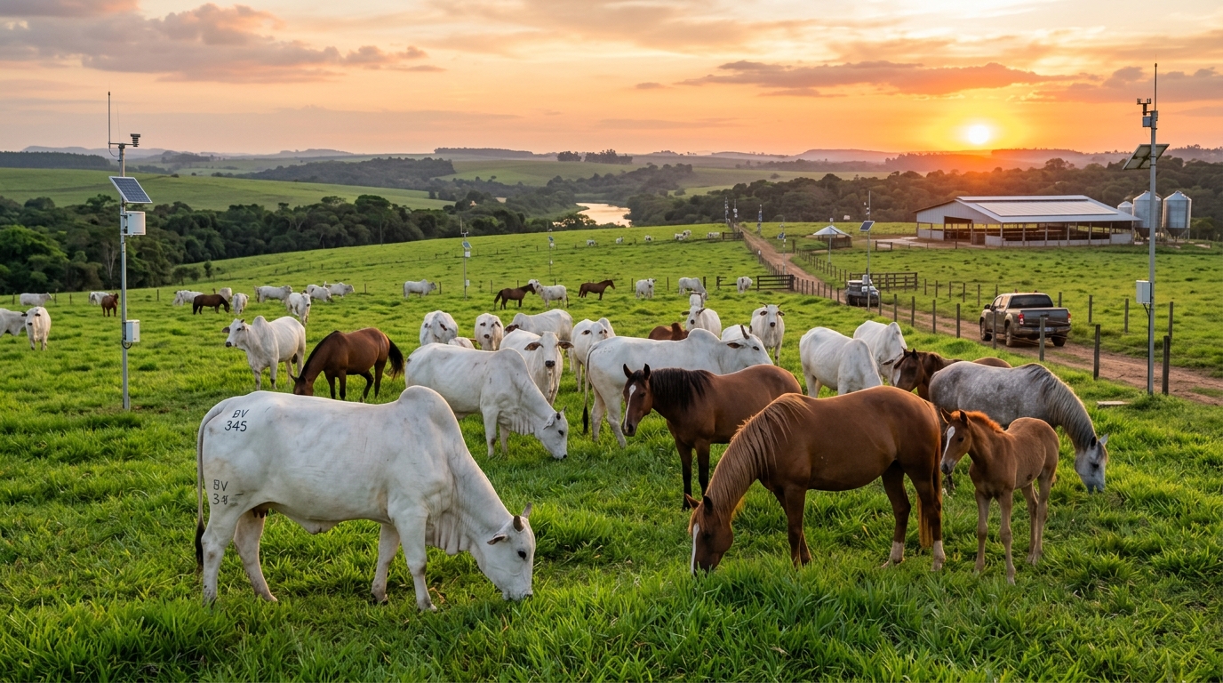 Pecuária Inteligente no Brasil - Bois Nelore e Cavalos com IoT